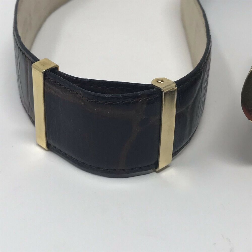 Roberto Dalpra Embossed Belt Brown Genuine Leather Size 36 Women's - Picture 3 of 8